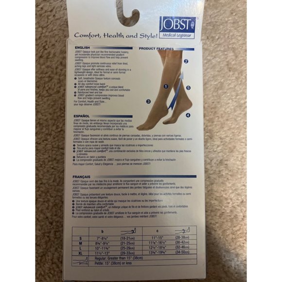 JOBST Compression 15-20 Knee High Socks Black New - Picture 3 of 3